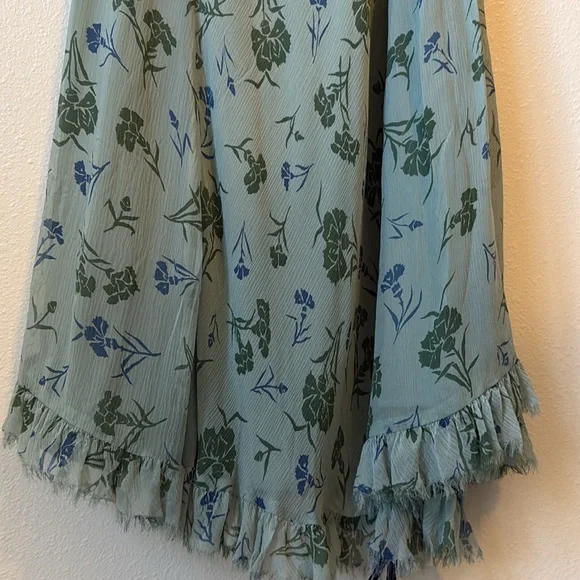 Sundance Silk Sage Green Wrap Midi Dress 10 - Picture 4 of 13